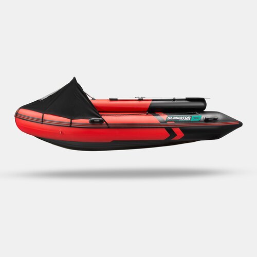 Надувная лодка GLADIATOR E380X PRO красно-черный