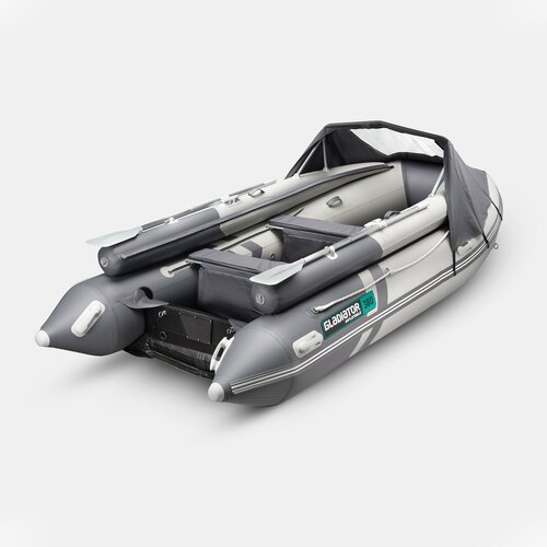 Надувная лодка GLADIATOR E380X PRO светло-темносерый