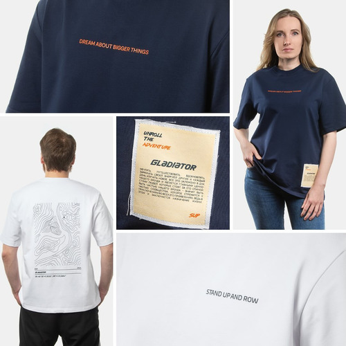 Футболка синяя Gladiator “Unroll the adventure” (L-XL)